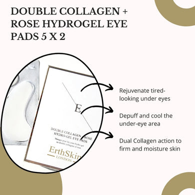 Erth Skin London Double Collagen + Rose Hydro-Gel Eye Pads 5 x 2