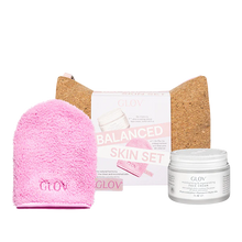 Load image into Gallery viewer, GLOV Balanced Skin Set - skincare set with a replenishing face cream and the patented makeup removing and skin cleansing On-The-Go mitt