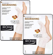 Load image into Gallery viewer, Iroha Nature Nourishing Foot Masks With Argan Oil &amp; Macadamia for Dry Feet, 93% Certified Natural Ingredients &amp; Vegan-Friendly (Pack of 1) - DUO