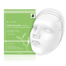 Load image into Gallery viewer, Dr Eve Ryouth Hydro-Collagen + Matcha Green Tea Hydrating Sheet Masks x 3
